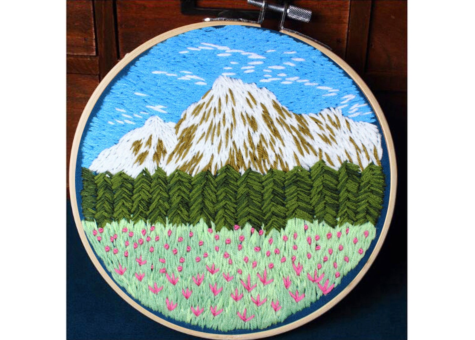 Beginner Embroidery Kit Modern Scenery Embroidery Kit Hand Etsy