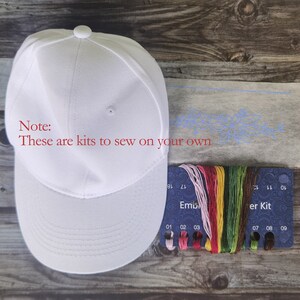Hand Embroiderey Hat kit, Baseball Cap, Ball Cap, Custom Embroidery Hat, Dad Hat, Flower Embroidery Hat, Floral Dad Hat, Embroider Woman Cap image 9