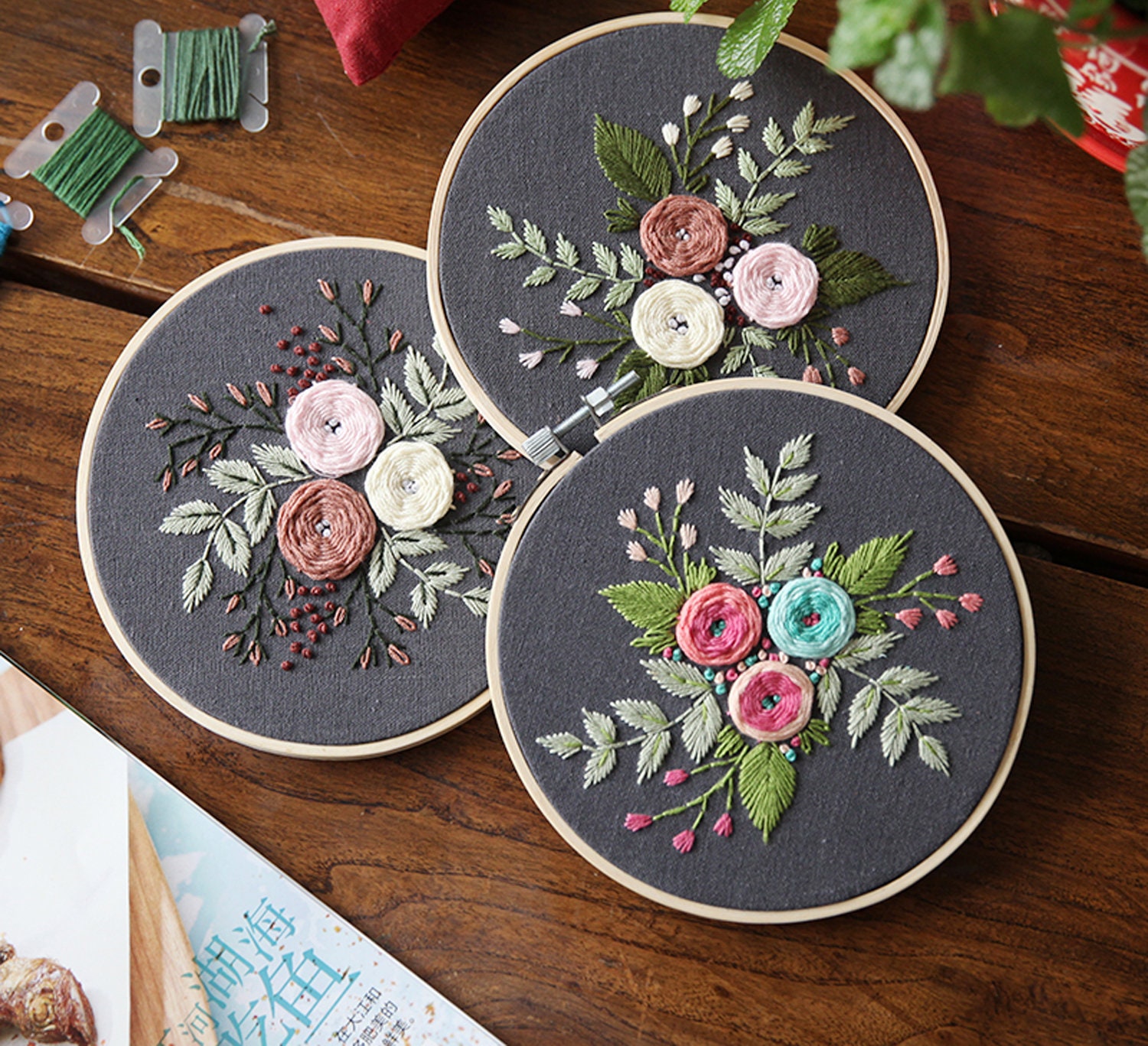 Plants Embroidery Kit For Beginner Modern Embroidery Kit Etsy