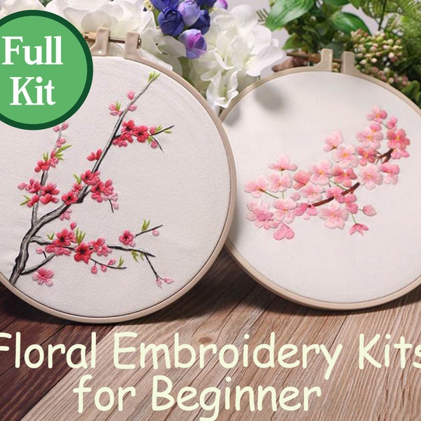 Plants Embroidery Kit Beginner,Modern Diy Embroidery Kit,Hand Embroidery Kit,Flowers Embroidery Pattern,Diy Craft kit adult,Gift for her