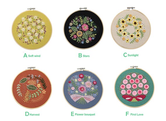 3 Sets 10/15cm DIY Easy Embroidery Kits for Beginners, Transparent  Flower/Animals Cross Stitch,Embroidered Clothes,Plastic Hoop - AliExpress