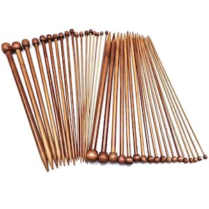 1 set (18 paia) di ferri da maglia in bambù da 350 mm di lunghezza, strumenti per tessitura fai da te, regalo di lavoro manuale, ferri da maglia in bambù di qualità, misure 3 - 10 mm, 35 cm