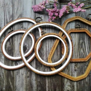 Embroidery Hoop,Wooden Imitation Hoop,Sewing Hoop,Wall Decor hoop,Stitching Frame,Flexi Hoop for Hand Embroidery,Hoop Art,Embroidery Display