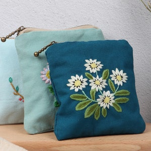 Kit de broderie Mini Portefeuille, Kit de broderie à la main Pour débutant Porte-monnaie, Mini pochette brodée Diy, Kit brodé, Hoop Art Broderie à la main Art