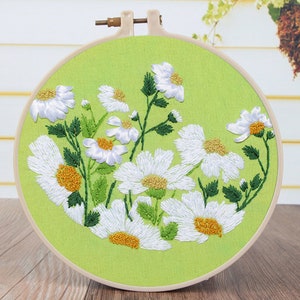 Green wall art,modern Hand Embroidery patterns, christmas gift for mom - Green Garden - Embroidery kit, Wall Art, Embroidery Hoop Art