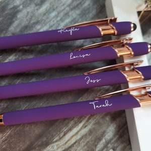 Personalisierter luxuriöser Soft-Touch-Stift in Roségold, gummierter Soft-Touch-Kugelschreiber, ausgefallener individueller Stift, Geschenkstifte für Sie, individueller Stift mit Gravur Bild 5