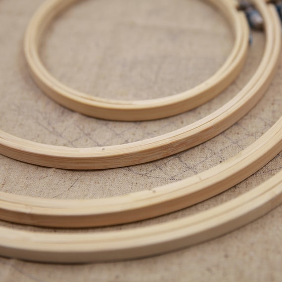 Lot De 2 Cercles à Broder Flexi-Hoop 5 Et 6 Pouces - Marron/bleu/rose - Artisanat Rond - Occasion