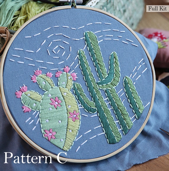 Plants Embroidery Kit for Beginner, Modern Embroidery Pattern, Hand Embroidery  Kit, Flowers Embroidery Pattern, DIY Embroidery Kit 