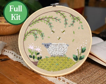 Embroidery Printed Pattern Fabric-Modern Embroidery Kit-Hand Embroidery Kit-childlike delight Embroidery Pattern-embroidery hoop-DIY Kits