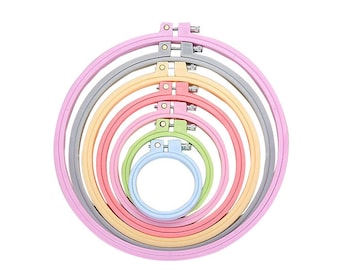 Round Coloured Embroidery Hoop, Plastic Colourful Embroidery Hoop,Cross Stitch Hoops,Punch needle hoop,Sewing Hoop,Needlework hoop Supplies
