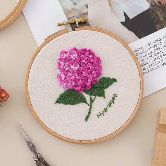 Cross Stitch Kits For Adults,Beginner Embroidery Kits Hydrangea