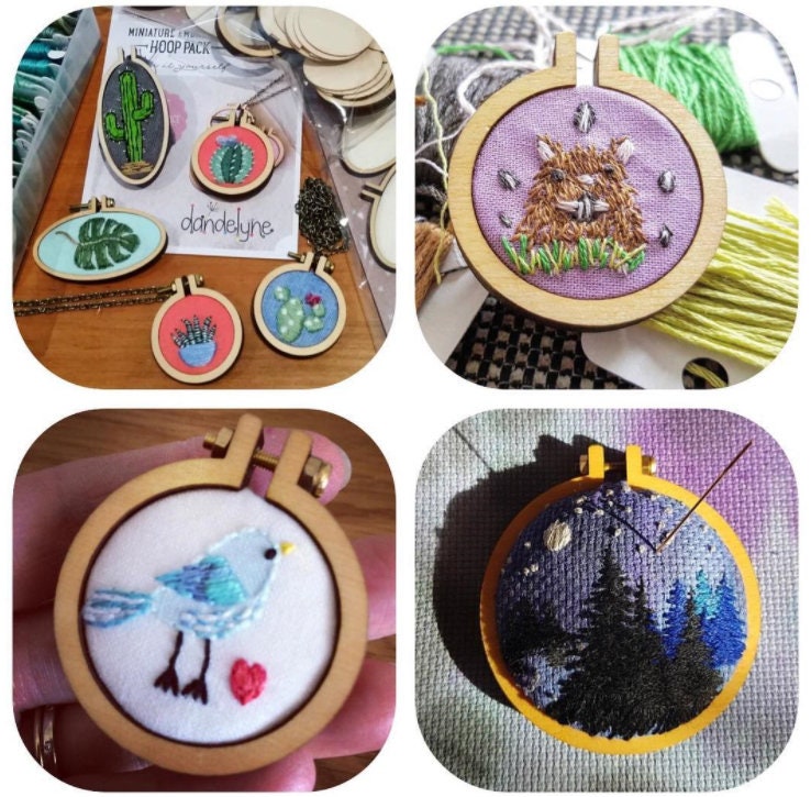 Mini Embroidery Hoop Wood Hoop Ring Wooden Round Crossing - Temu