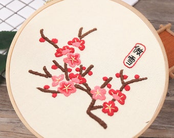 Floral Beginner Embroidery Kit, Modern Embroidery Kit,flowers Hand Embroidery Kit, Embroidery Pattern,DIY Embroidery Kit