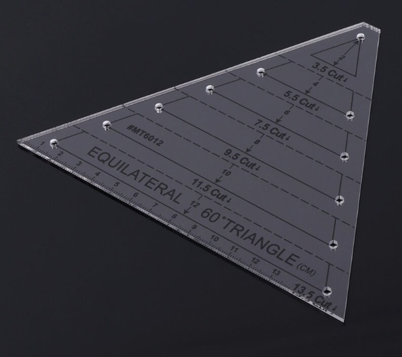 60 Degree Equilateral Triangle Quilting Ruler Templatequilt Etsy