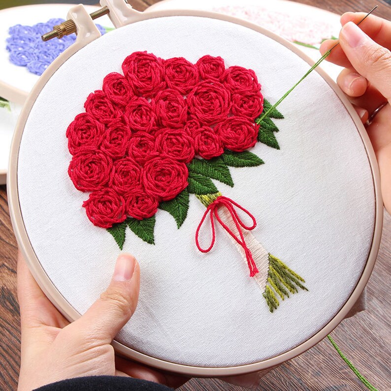 Floral Embroidery Kit for Beginner Modern Embroidery Kit Etsy