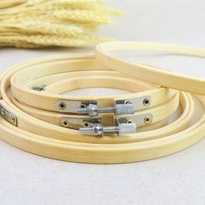 Embroidery kit beginner|Bamboo Embroidery Hoops|Cross Stitch Hoop|Bamboo Embroidery|Round Frame Embroidery Accessories|Embroidery Supply