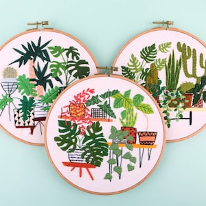 Botanical diy craft Kit|Embroidery Kit beginner|Cacti and succulents flora Pattern|Hand embroidery full kit|diy embroidery kit|Gifts for her