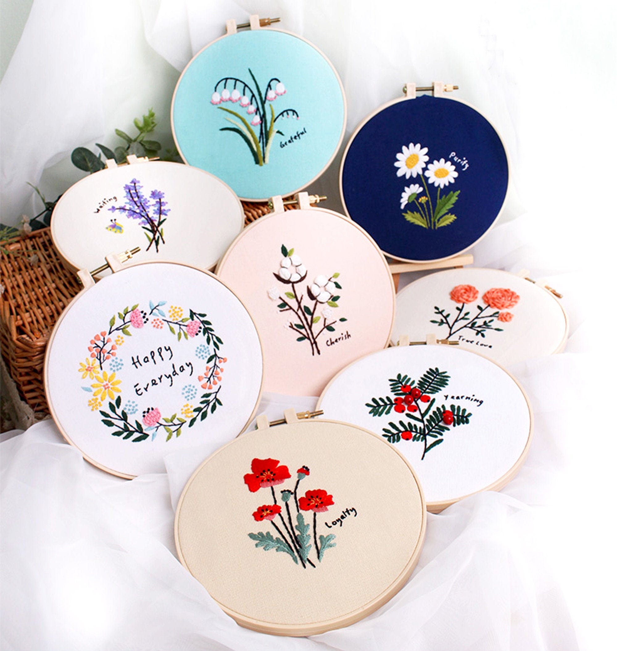 Easy Embroidery Starter Kits with Best Friend Patterns Valentine's Day Present 