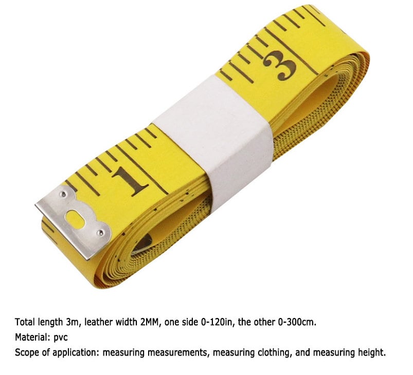 uxcell Tailor Craft Flexible Ruler Tape Measure Yellow 300cm/120