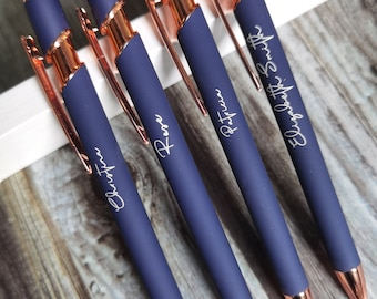 Bolígrafos personalizados de oro rosa para bodas, bolígrafos comerciales personalizados, bolígrafos personalizados a granel, bolígrafos promocionales, bolígrafos de regalo para ella, bolígrafos personalizados