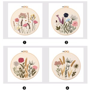 Easy Embroidery Kit Beginner, Modern floral Plant hand Embroidery Kit, Needlepoint Kit, DIY Craft Kit, Crewel embroidery, DIY embroidery set image 2