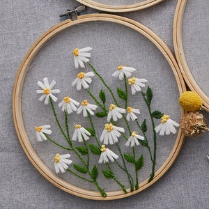 Plants transparent embroidery kit for beginner,Flower diy Kit,beginner Hand Embroidery Full Kit ,Diy start up embroidery set English Guide image 5