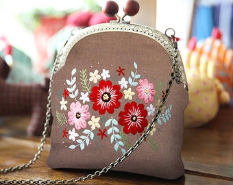 Diy Embroidery Kit Beginner,buckle Coin Purse Embroidery Kit
