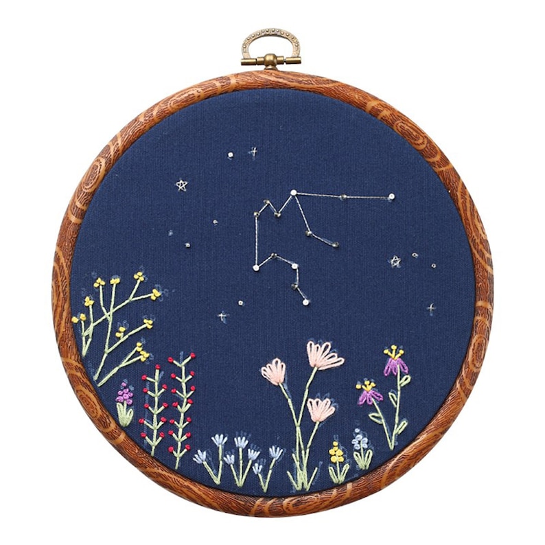 Embroidery Zodiac Constellation Pattern Embroidery Kit Etsy