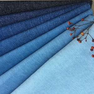 Washed denim Fabric,Heavy Blue Denim Fabric,Cotton Denim,Jean Fabric, Apparel Fabric,Sewing,Heavy Denim Wide 150cm GSM 292g By The Half Yard