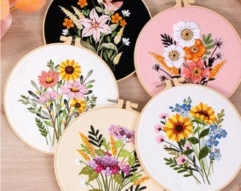 DIY 刺繍キット初心者、初心者用刺繍キット、モダン刺繍キット クロスステッチ、手刺繍キット、ニードルポイント、DIY クラフトキット