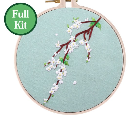 Juego de 2 kits de bordado para principiantes de plantas europeas kit de herramientas para mujeres y ni/ñas