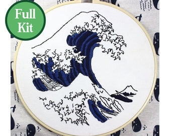 Kits de broderie pour débutants, Kit de broderie moderne, Kit de broderie à la main, oeuvre d'art murale, Motif de broderie, Kit de broderie DIY