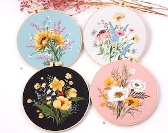 DIY 刺繍キット初心者、初心者用刺繍キット、モダン刺繍キット クロスステッチ、手刺繍キット、ニードルポイント、DIY クラフトキット