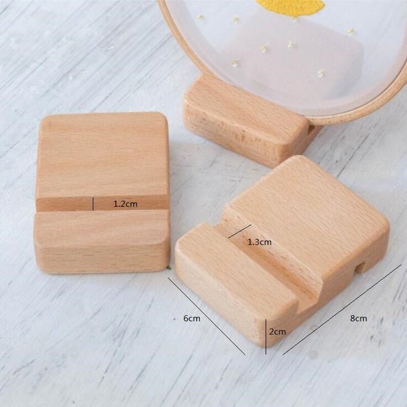 4 Présentoirs En Bois Pour Cerceau à Broder - Base 8x6x2 Cm, Fentes 1,2 Et 0,9 Cm