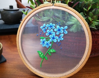 Flower diy craft Kit,Plants Transparent Embroidery kit , Modern Flower Plant Hand Embroidery Full Kit,Diy Embroidery kit set - English Guide