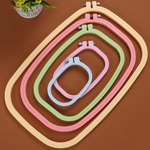 Pastel Coloured Embroidery Hoops, Square Plastic Colourful Embroidery Hoops,Cross Stitch  Hoop,Needlework Supplies,Punch Hoop Craft Supplies