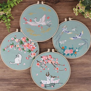 Chinesische Stickdatei im antiken Stil,Kreative Flora und Fauna Stickerei,Handgemachte Geschenkstickerei,Sommer Diy Stickdatei,Dekoration für Raum