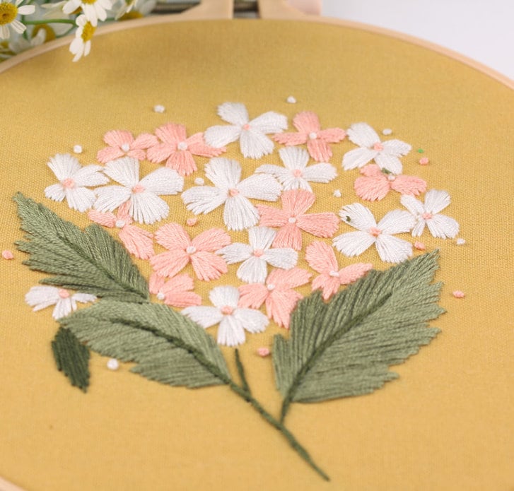 DIY Flower Embroidery Hoop Wall Art KitDiy Embroidery kit Etsy