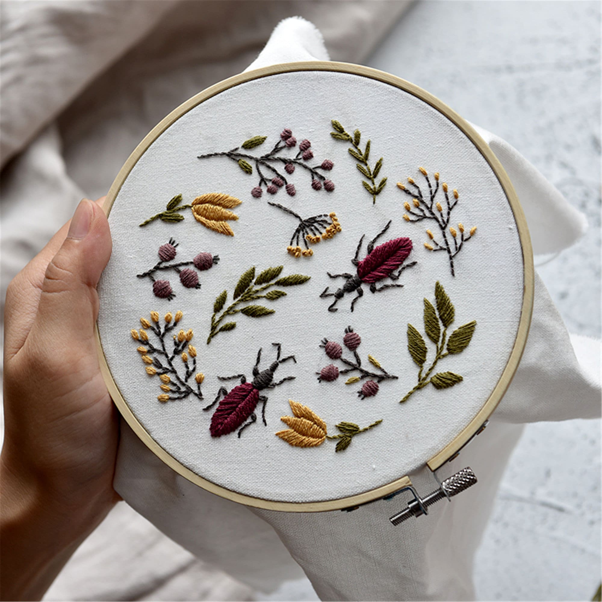 Hand Embroidery Full Kit DIY Needlework Kit Harvest Modern Etsy