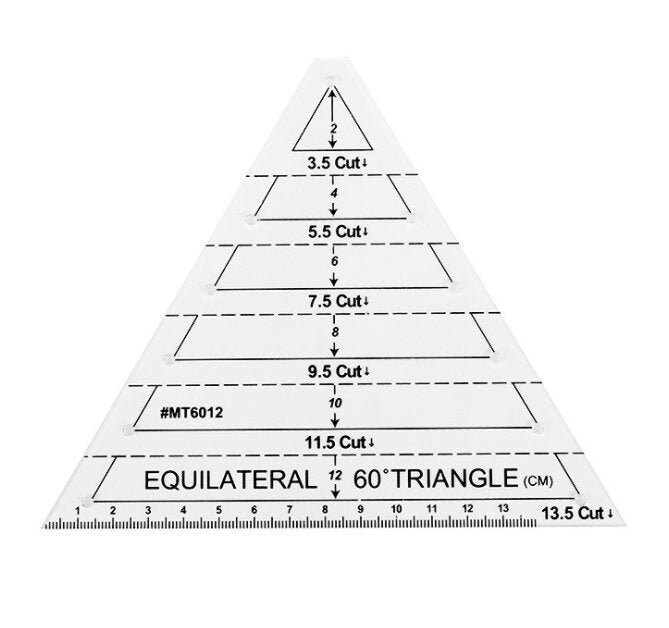 60 degree equilateral triangle quilting ruler templatequilt etsy