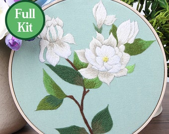 Plants Embroidery Kit For Beginner-Modern Embroidery Kit- Hand Embroidery Kit- flowers Embroidery Pattern-DIY Embroidery Kit