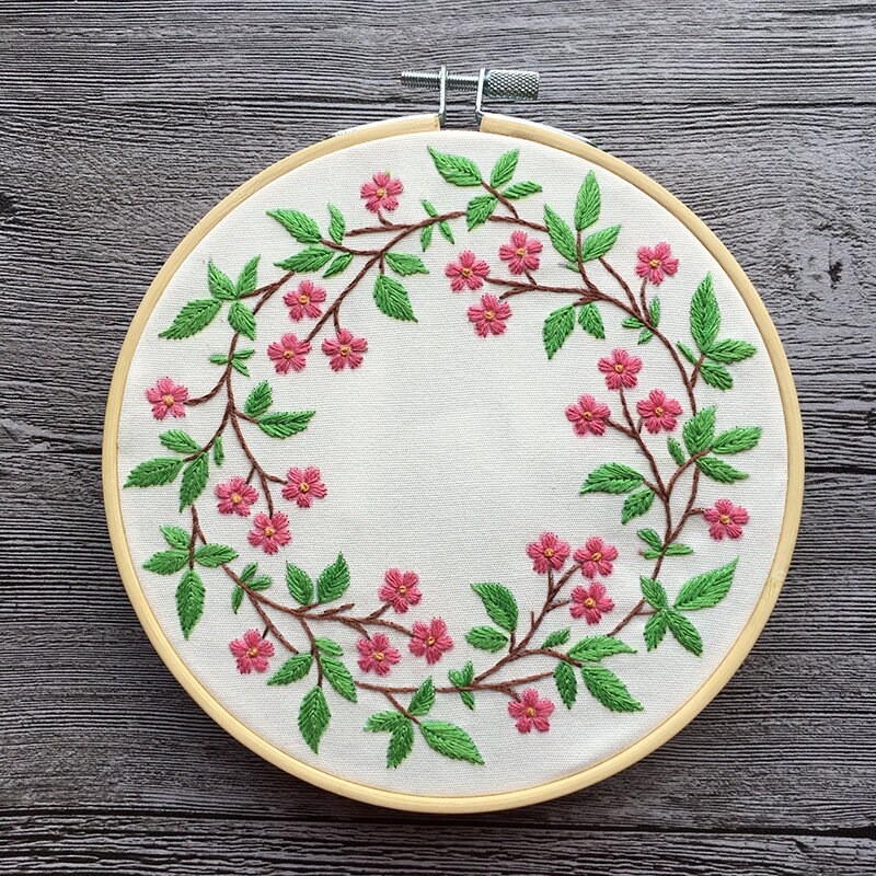 Hand Embroidery Full Kit DIY Needlework Kit Modern Blue Etsy