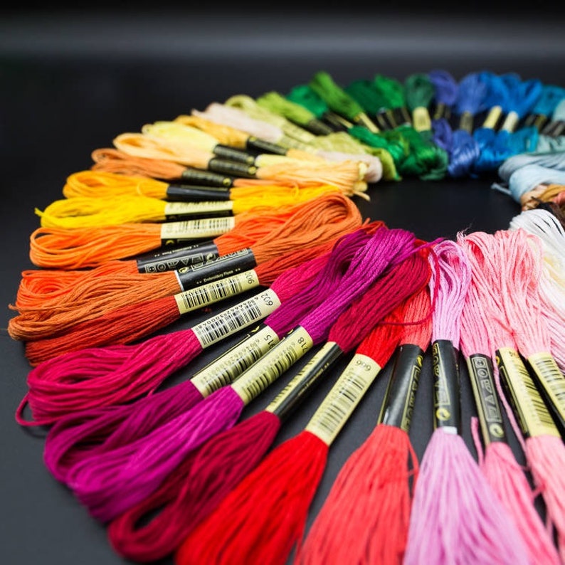 100 Pcs50 Mixed Colors 8m Embroidery Floss Cotton Thread Etsy