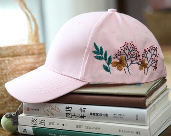 Hand Embroidered Flower Baseball Cap Kit,hat Embroidery Kit,learn
