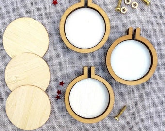 Mini Wooden Embroidery Hoops,Mini Embroidery Frame,Cute Stitching Hoop,Mini Oval Tiny Stitch Work Hoop,Embroidery Hoop for Pendant /Necklace