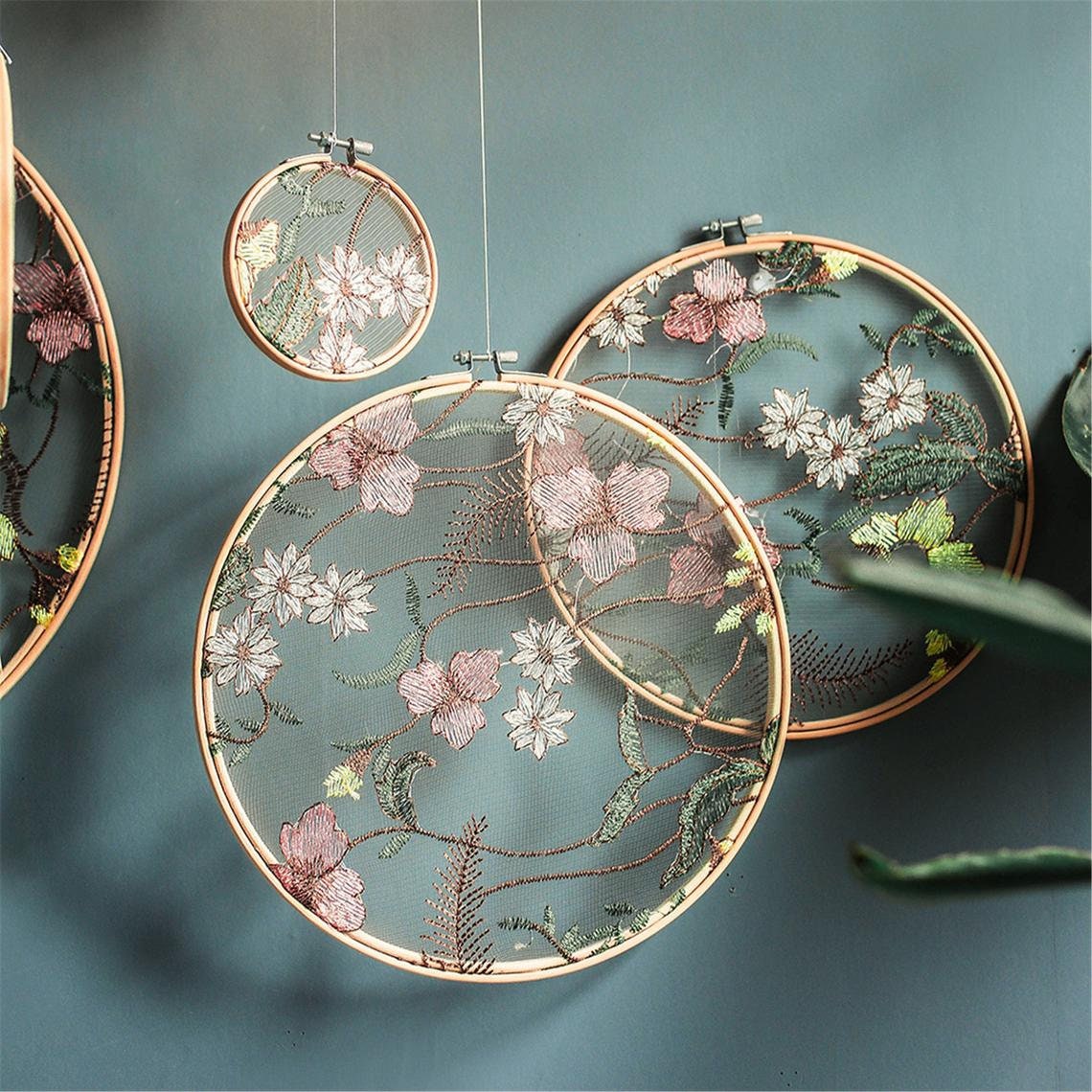 Embroidery Wall Hangings Decorationwall Hanging Art Etsy