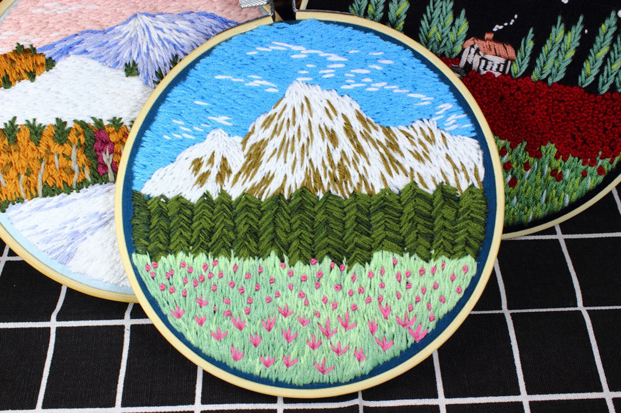 Beginner Embroidery Kit Modern Scenery Embroidery Kit Hand Etsy