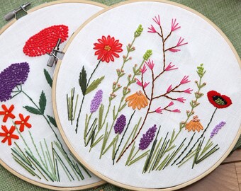 Bouquet Embroidery Kit For Beginner, Modern Embroidery Kit,Wild flower Needle Craft Kit, Hand Embroidery Kit,DIY Embroidery Kit