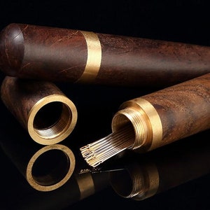 Solid Wood Needle Case Needle Storage,Sandalwood Storage Container,Wooden Tube for Needles,Sewing Needle Storage Box( Needle isn&#39;t Included)