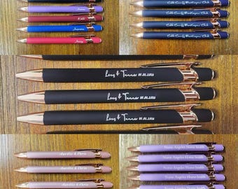 Personalized Luxurious Soft Touch Rose Gold Pen, Rubberized Soft Touch Ballpoint Pen,Fancy Custom Pen,Gift Pens for Her,Engraved Custom Pen